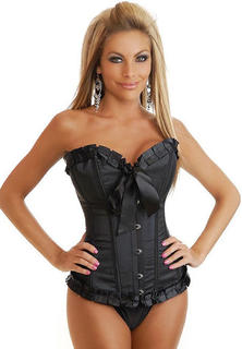 Sexy Lingerie Satin Frills Corset