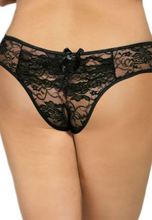 Frilly Bum Crutchless Panty Sexy  Lingerie