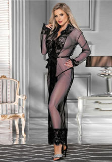 Long Sheer Robe Plus Size Sexy Lingerie